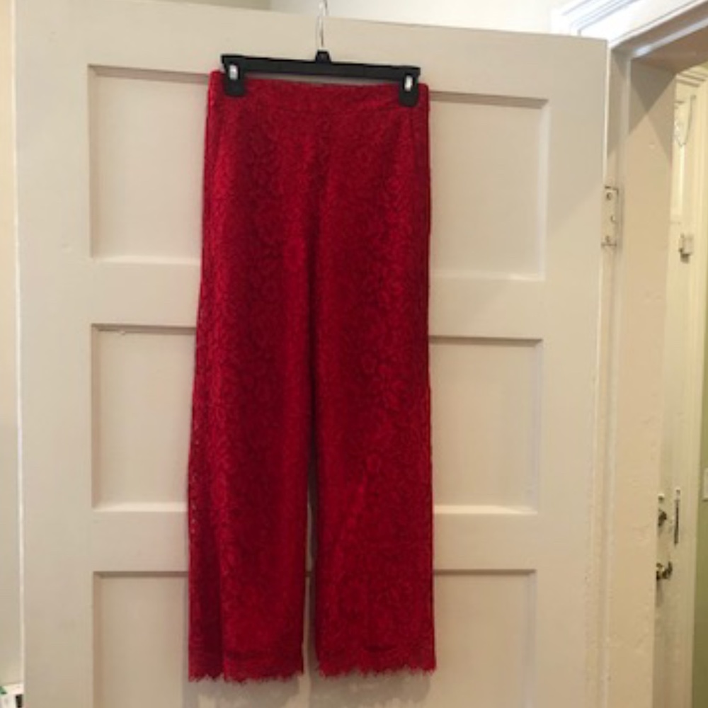 J.Crew High-rise pull-on Peyton wide-leg lace pant